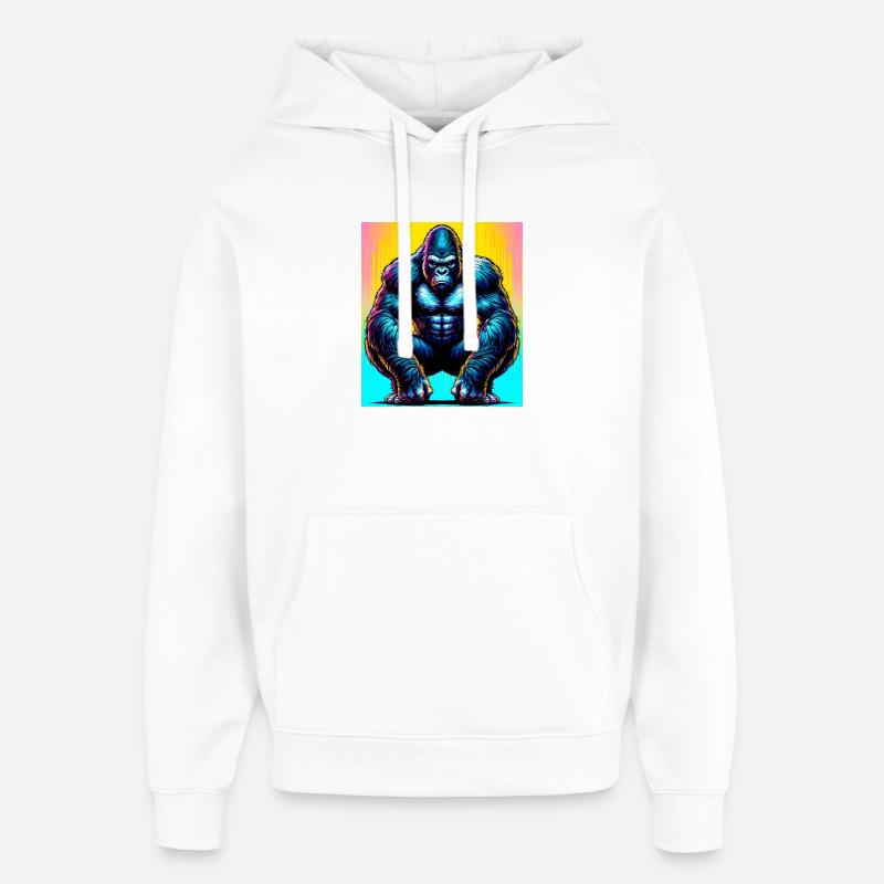 gorille - Sweat à capuche unisexe Stanley/Stella Oversized - blanc