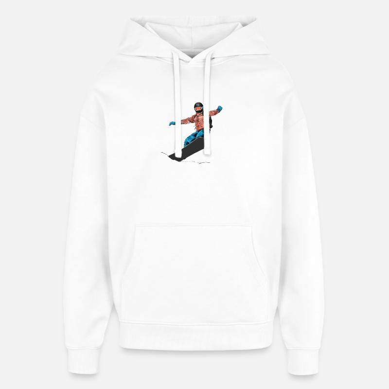 Planche à neige - Sweat à capuche unisexe Stanley/Stella Oversized - blanc