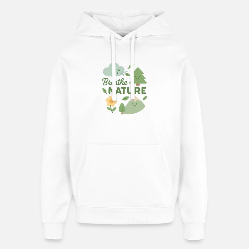 Respire nature - Sweat à capuche unisexe Stanley/Stella Oversized - blanc