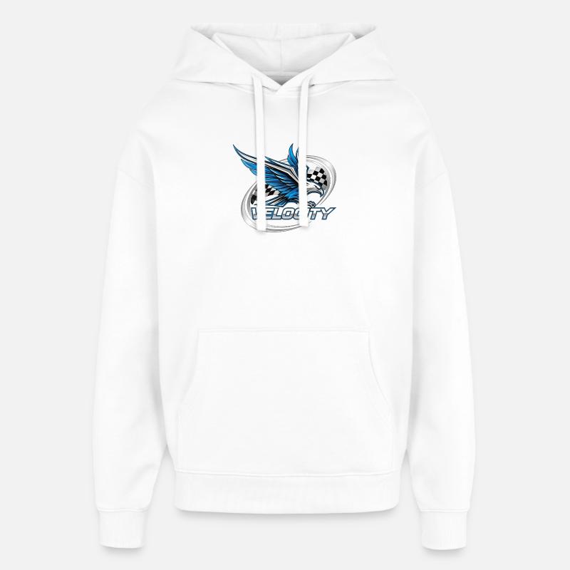Conception Speed Eagle Racing - Sweat à capuche unisexe Stanley/Stella Oversized - blanc