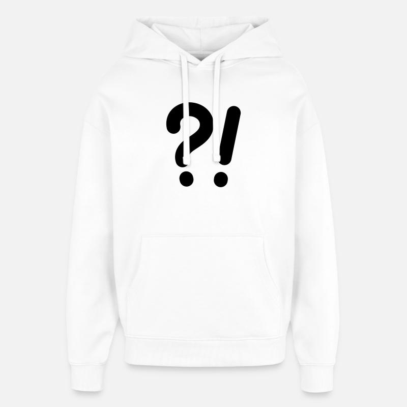 Question marks and exclamation marks - Oversized Unisex Hoodie by Stanley/Stella - white
