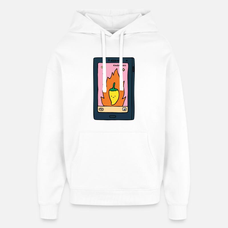 Spicy E-Reader "Kinks" Design | Funny BookT - Oversized Unisex Hoodie by Stanley/Stella - white