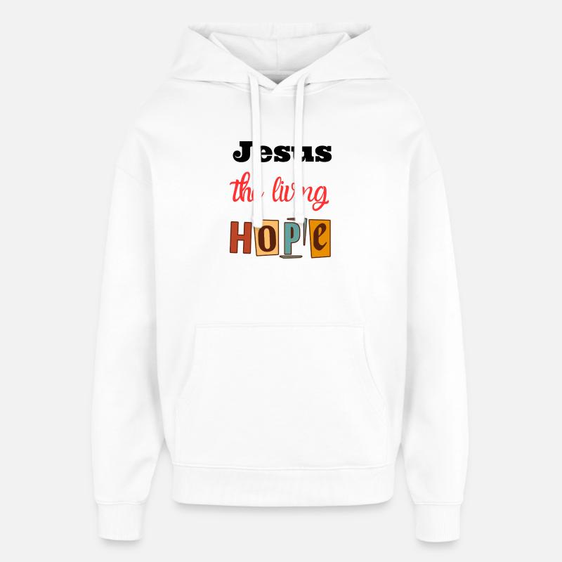 Joie de vivre Hope Design - Sweat à capuche unisexe Stanley/Stella Oversized - blanc