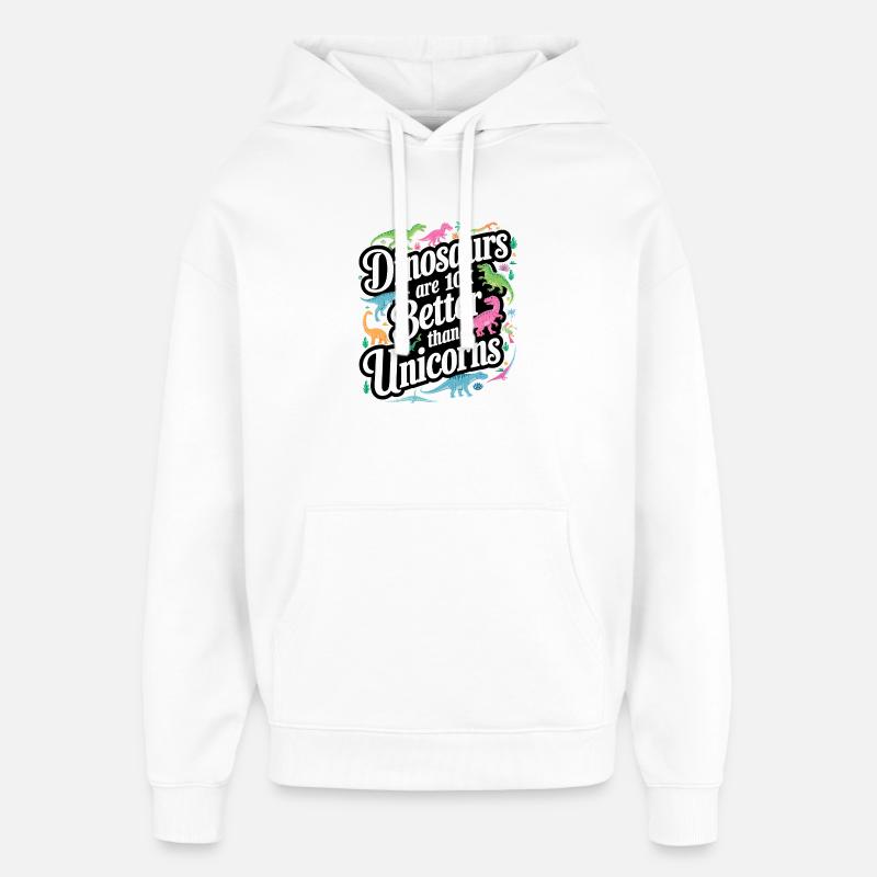 Dinosaurier überstrahlen Einhörner hell - Oversized Unisex Hoodie von Stanley/Stella - Weiß