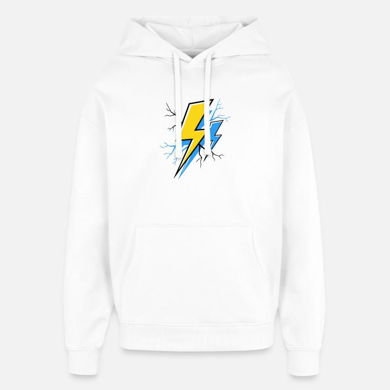 Rayon Bleu Jaune - Sweat à capuche unisexe Stanley/Stella Oversized - blanc