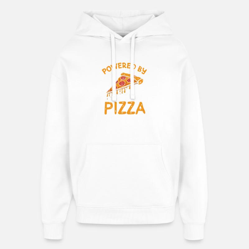 Propulsé par Pizza Funny Food T-shirt - Sweat à capuche unisexe Stanley/Stella Oversized - blanc