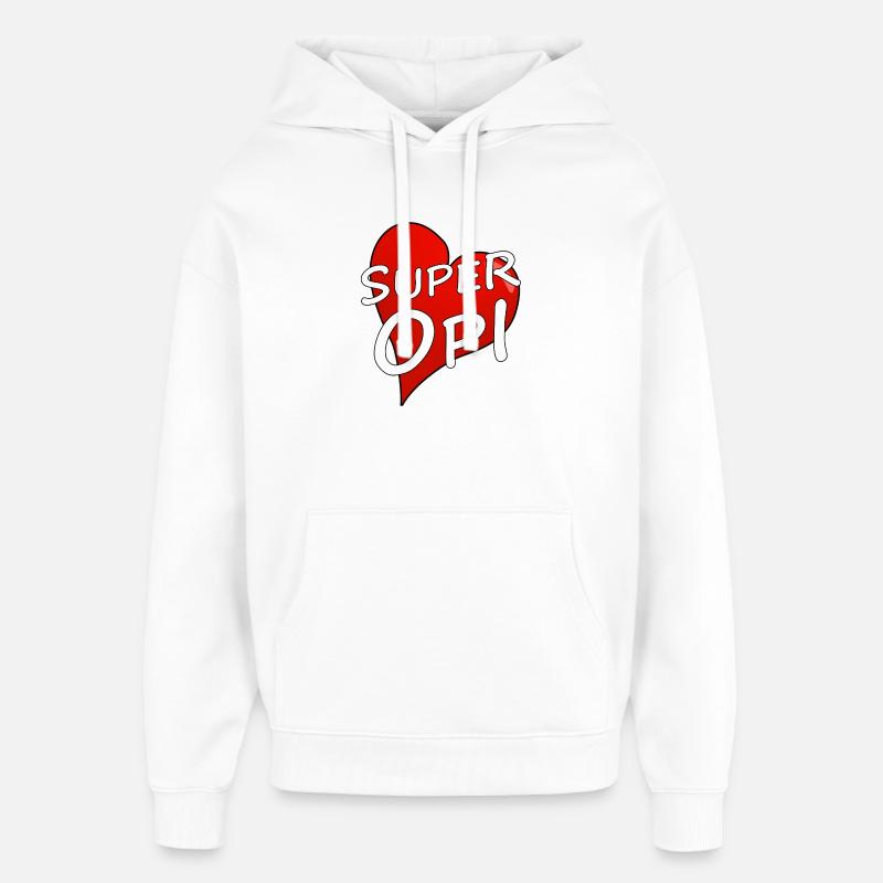Super Opi - Sweat à capuche unisexe Stanley/Stella Oversized - blanc