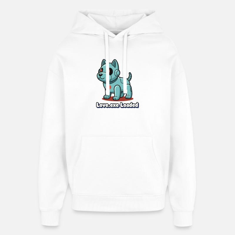 Love.exe chien Pixel Robo - Sweat à capuche unisexe Stanley/Stella Oversized - blanc