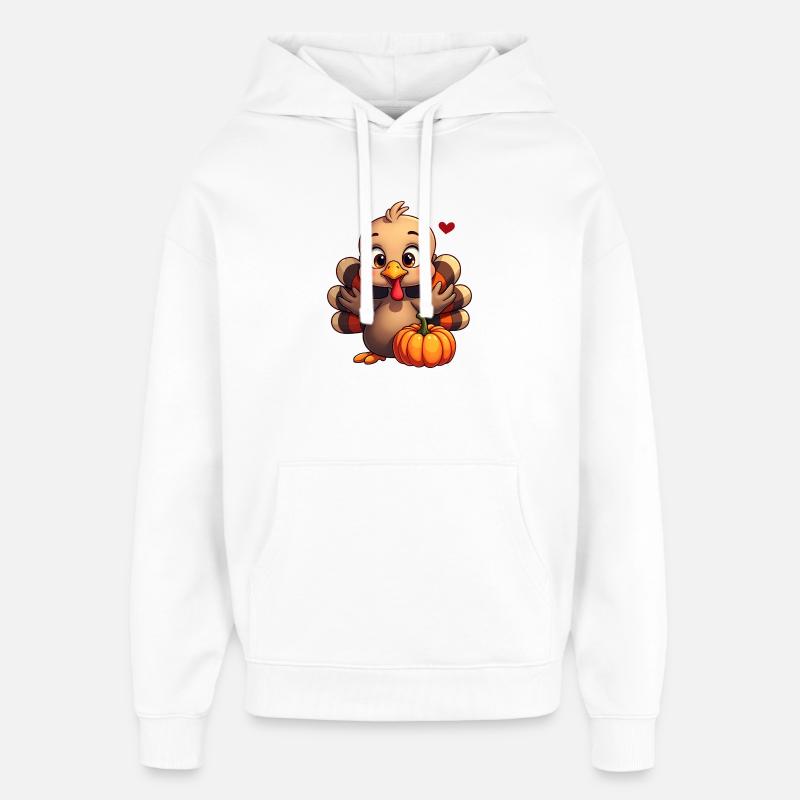 Bébé dinde de Thanksgiving - Sweat à capuche unisexe Stanley/Stella Oversized - blanc