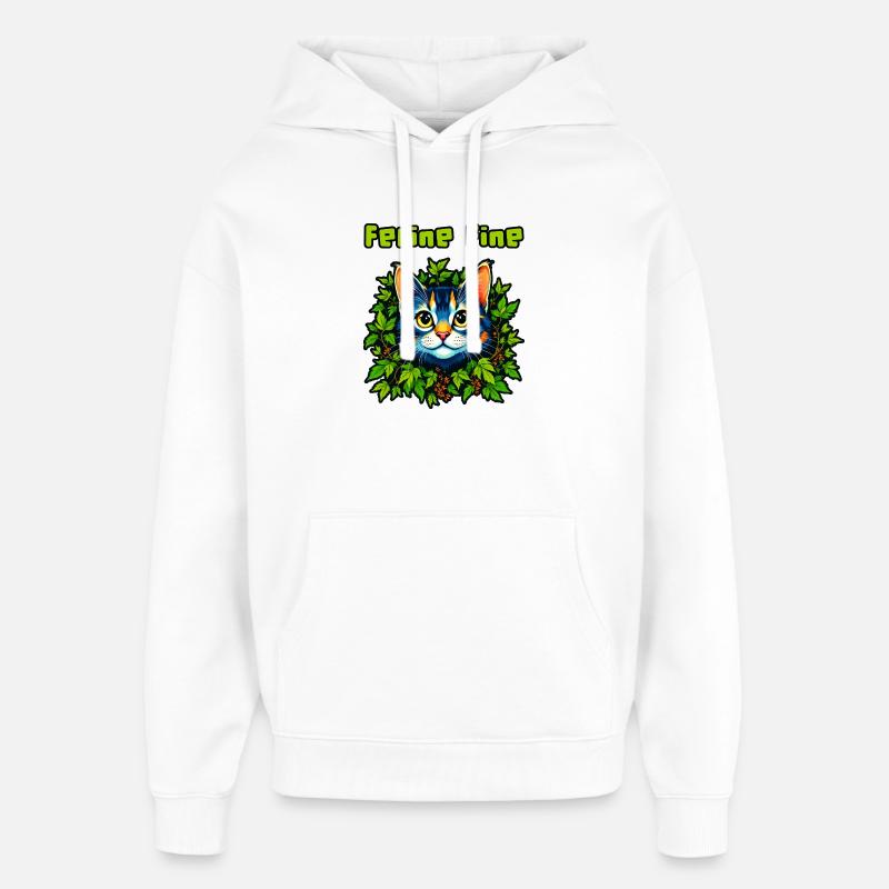 Félin Fine #1 - Sweat à capuche unisexe Stanley/Stella Oversized - blanc