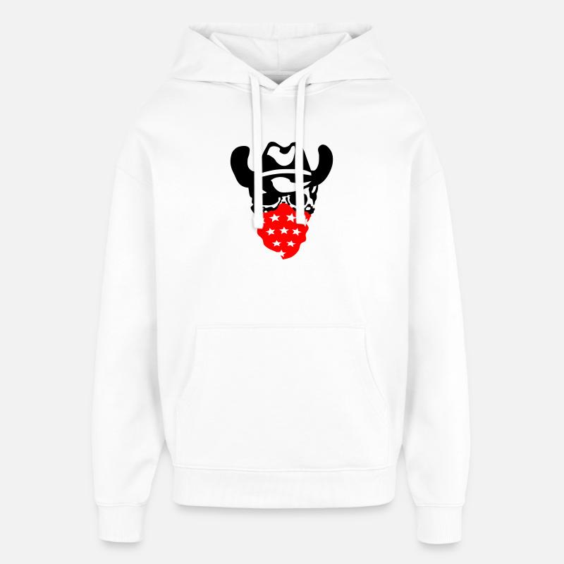 Crâne de cow-boy - Sweat à capuche unisexe Stanley/Stella Oversized - blanc