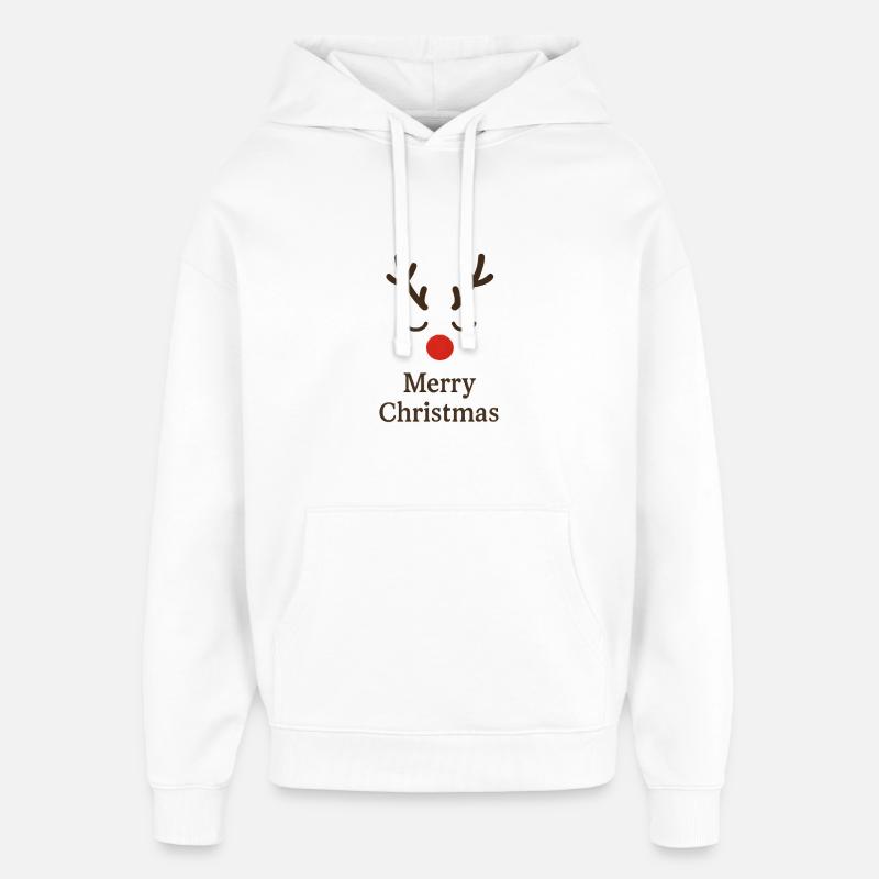 Renne Joyeux Noël - Sweat à capuche unisexe Stanley/Stella Oversized - blanc