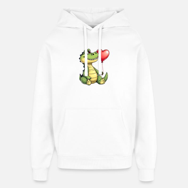 Ballon Cœur de Crocodile - Sweat à capuche unisexe Stanley/Stella Oversized - blanc