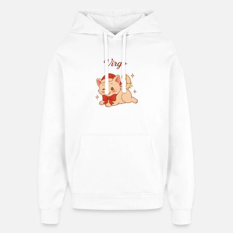 Chat Vierge Magie Noël - Sweat à capuche unisexe Stanley/Stella Oversized - blanc