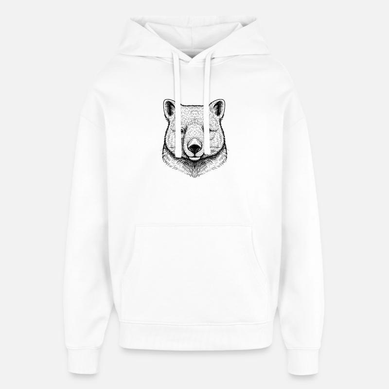 Wombat - Sweat à capuche unisexe Stanley/Stella Oversized - blanc