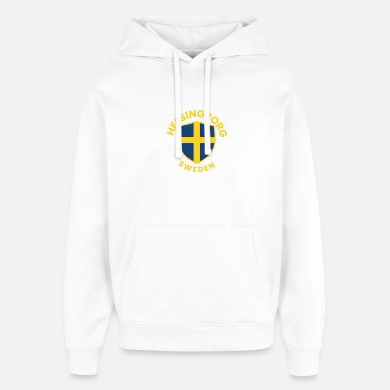 Bouclier de Helsingborg, Suède - Sweat à capuche unisexe Stanley/Stella Oversized - blanc