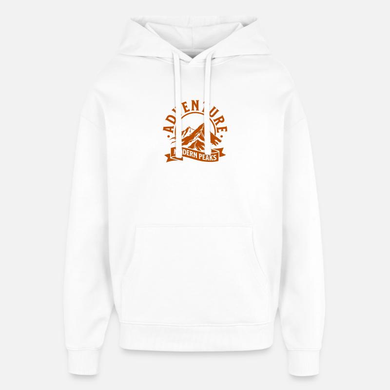 Moderne Bergabenteuer Peaks - Oversized Unisex Hoodie von Stanley/Stella - Weiß