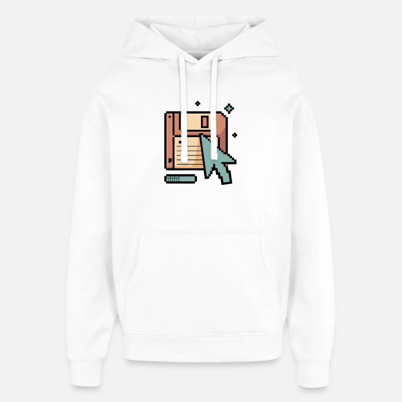 Internet rétro sur disquettes - Sweat à capuche unisexe Stanley/Stella Oversized - blanc