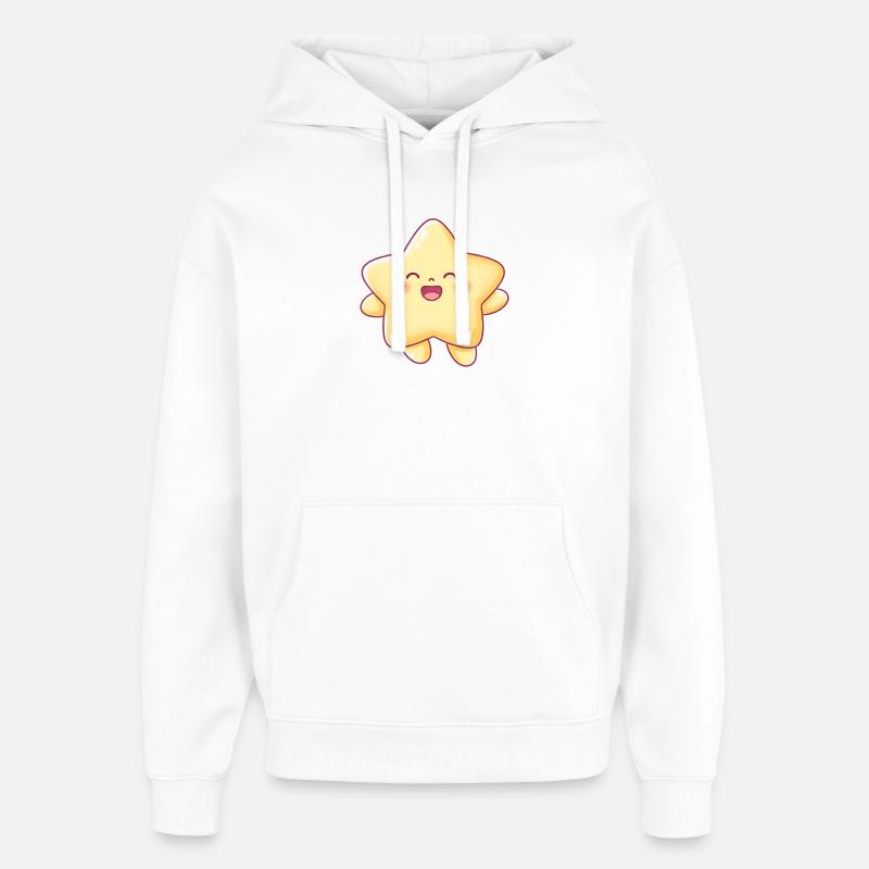 Kawaii Sternchen Lächeln Stern Kinder - Oversized Unisex Hoodie von Stanley/Stella - Weiß