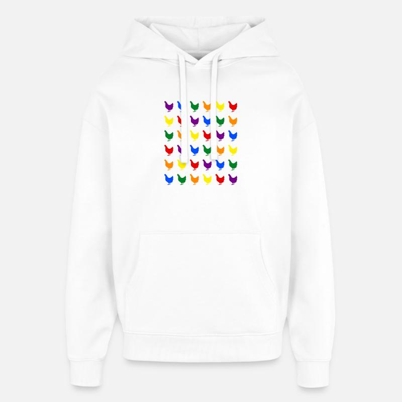 Regenbogen Hühner - Oversized Unisex Hoodie von Stanley/Stella - Weiß