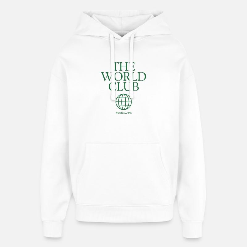 Logo du World Club Vert - Sweat à capuche unisexe Stanley/Stella Oversized - blanc