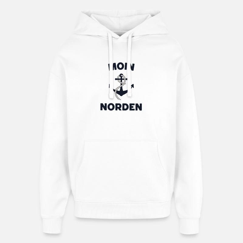 Moin Norden – Conception d’ancres maritimes - Sweat à capuche unisexe Stanley/Stella Oversized - blanc