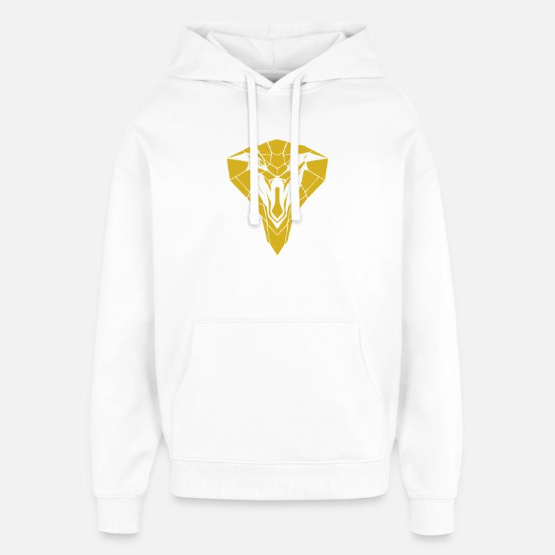 Silhouette géométrique dorée du cobra - Sweat à capuche unisexe Stanley/Stella Oversized - blanc