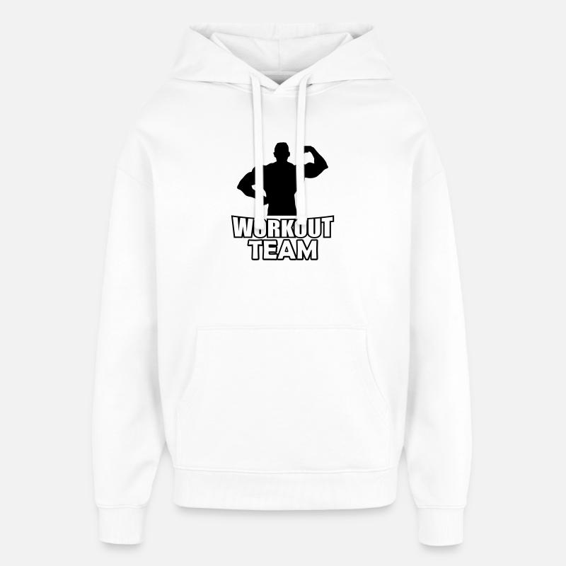 workout_team- - Oversized Unisex Hoodie by Stanley/Stella - white
