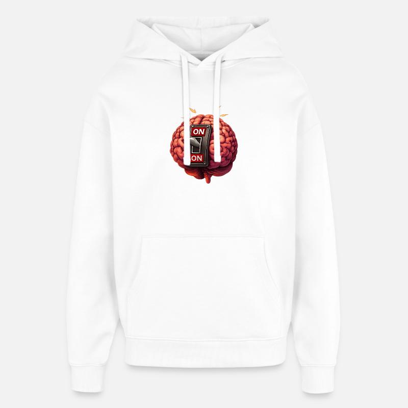 Cerveau en marche - toujours - Sweat à capuche unisexe Stanley/Stella Oversized - blanc
