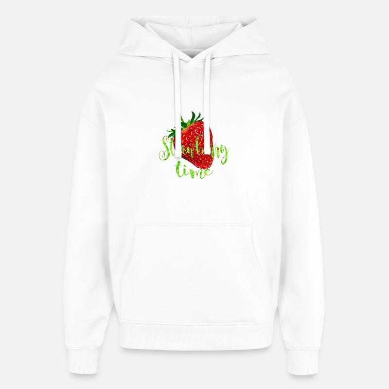 Fraise avec expression - Sweat à capuche unisexe Stanley/Stella Oversized - blanc