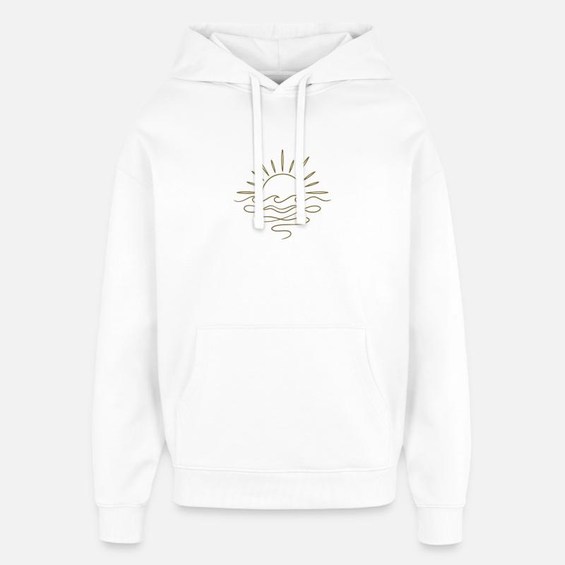 Soleil et mer bohèmes - Sweat à capuche unisexe Stanley/Stella Oversized - blanc