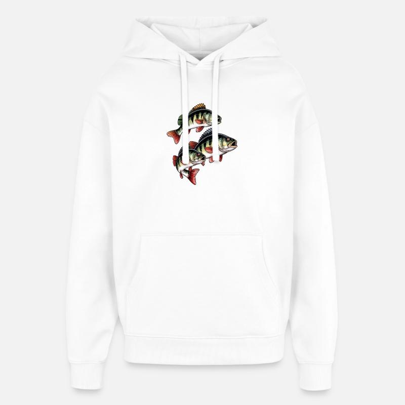 Pêche à la perche - Sweat à capuche unisexe Stanley/Stella Oversized - blanc