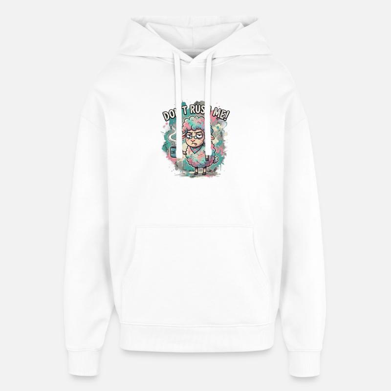 Dont Rush Me Kaffee Schaf Cartoon - Oversized Unisex Hoodie von Stanley/Stella - Weiß