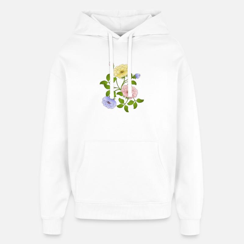 Fleur - Sweat à capuche unisexe Stanley/Stella Oversized - blanc