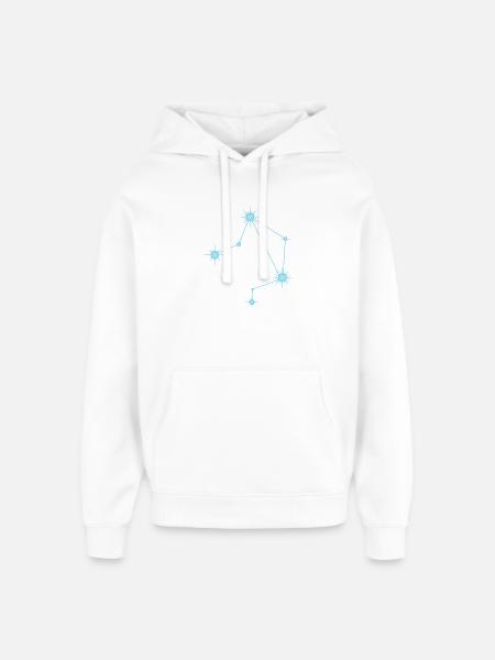 Waagestern, Sternbild, Tierkreiszeichen, Pastellblau - Oversized Unisex Hoodie von Stanley/Stella - Weiß
