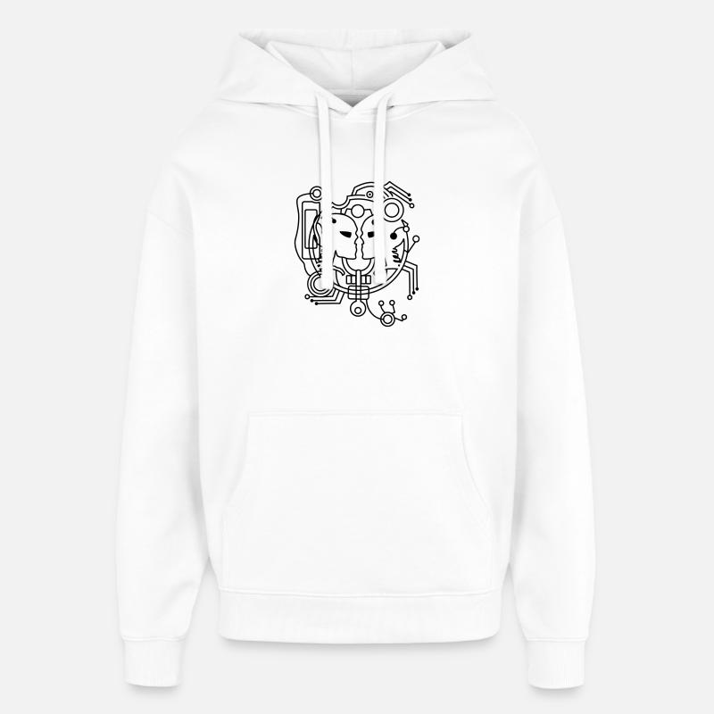 Cyber amour Skull - Sweat à capuche unisexe Stanley/Stella Oversized - blanc