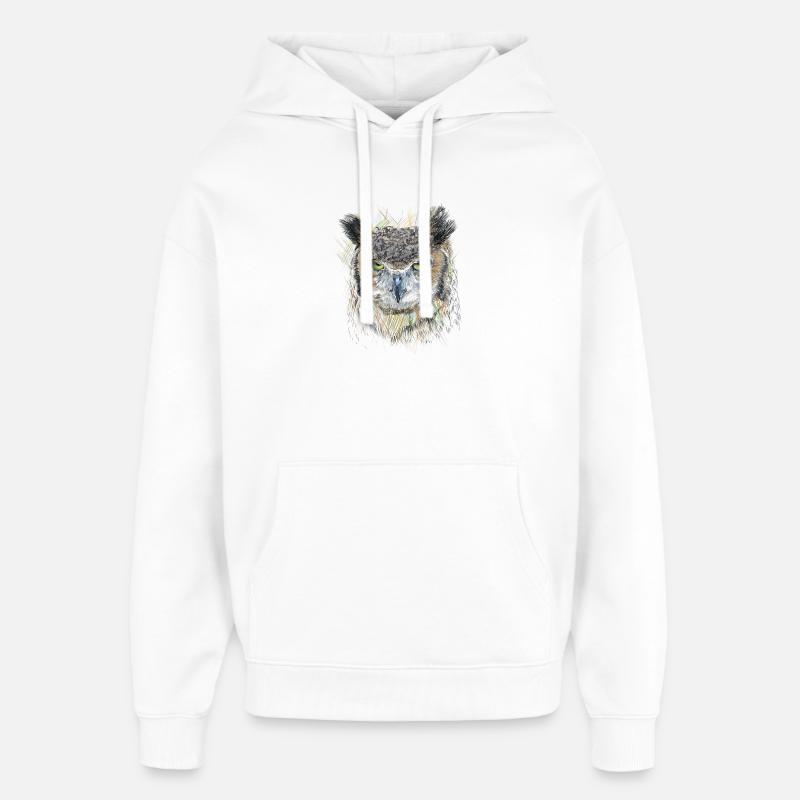 Owl - Sweat à capuche unisexe Stanley/Stella Oversized - blanc