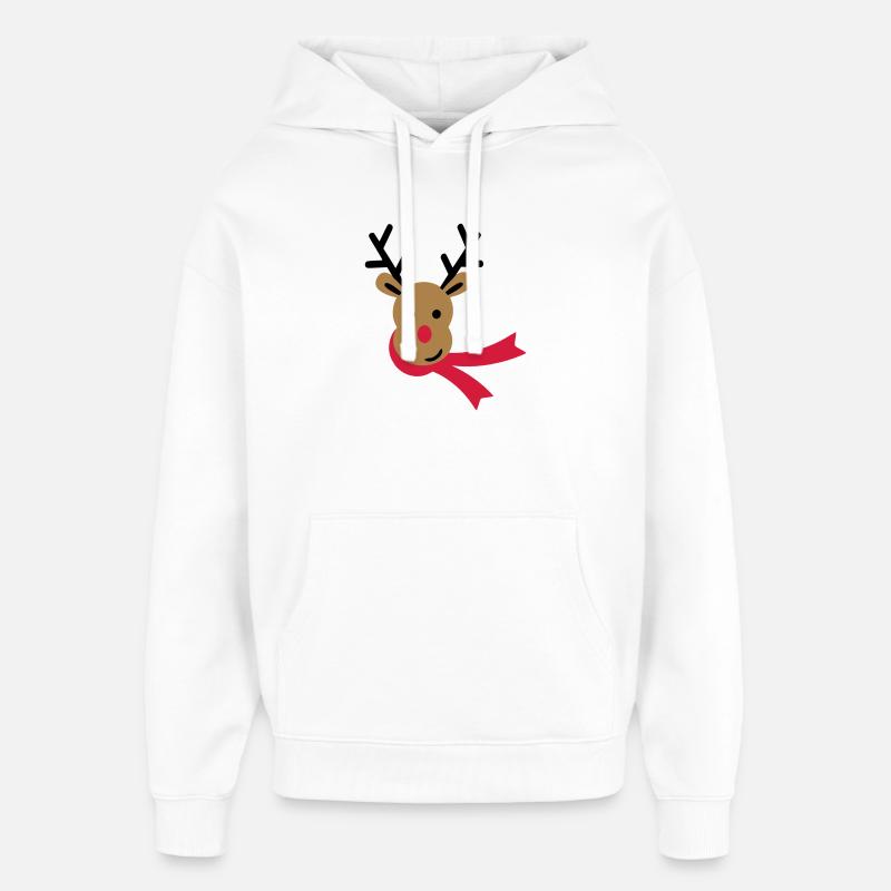 reindeer - Oversized Unisex Hoodie by Stanley/Stella - white