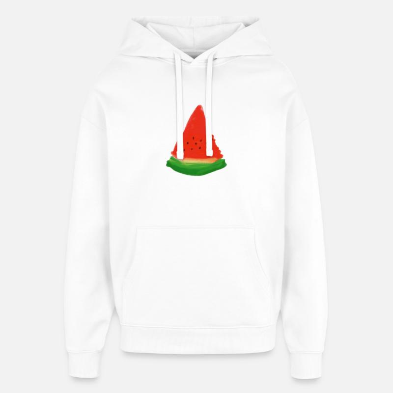 Tranche de pastèque à l’aquarelle - Sweat à capuche unisexe Stanley/Stella Oversized - blanc