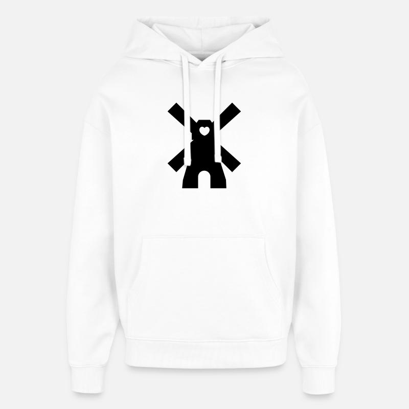 moulin à vent - Sweat à capuche unisexe Stanley/Stella Oversized - blanc