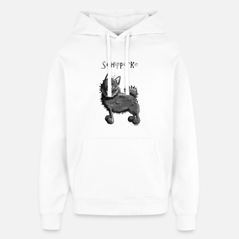Drôle Schipperke - Chien - Chiens - Sweat à capuche unisexe Stanley/Stella Oversized - blanc