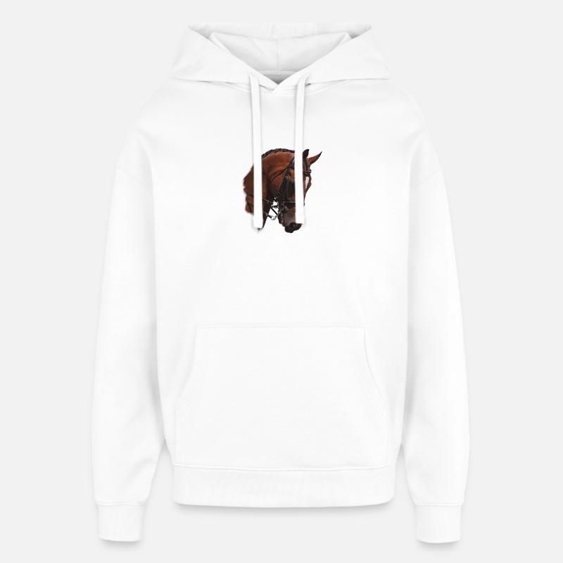 cheval - Sweat à capuche unisexe Stanley/Stella Oversized - blanc