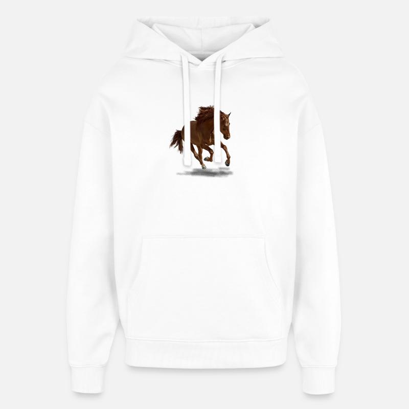 Cheval - Sweat à capuche unisexe Stanley/Stella Oversized - blanc