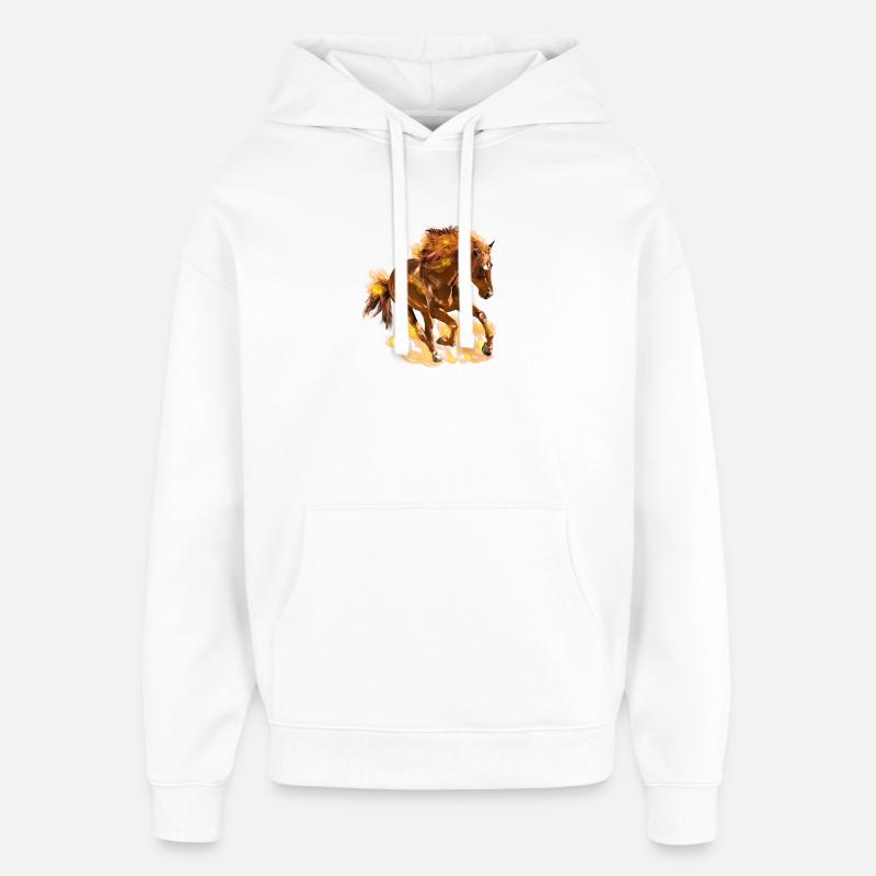 Cheval - Sweat à capuche unisexe Stanley/Stella Oversized - blanc