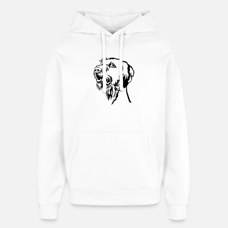 Tête de Magyar Vizsla - Sweat à capuche unisexe Stanley/Stella Oversized - blanc