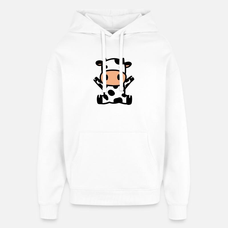 Vache Vaches - Sweat à capuche unisexe Stanley/Stella Oversized - blanc