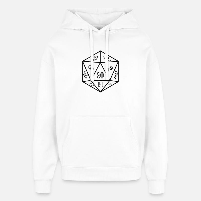 D20 Bad Sample RPG Dice Saying - Stanley/Stella Oversized Felpa con cappuccio unisex - bianco
