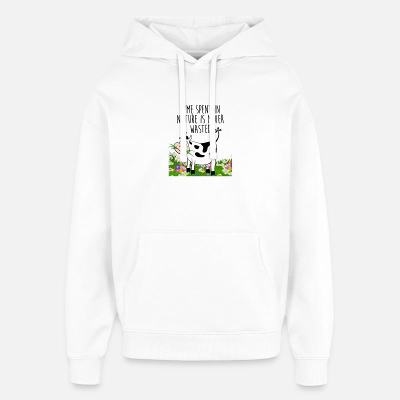 Temps passé dans la nature - Sweat à capuche unisexe Stanley/Stella Oversized - blanc