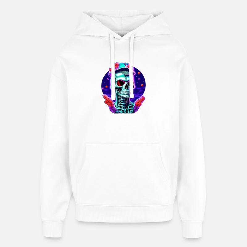 Squelette avec casquette - Sweat à capuche unisexe Stanley/Stella Oversized - blanc