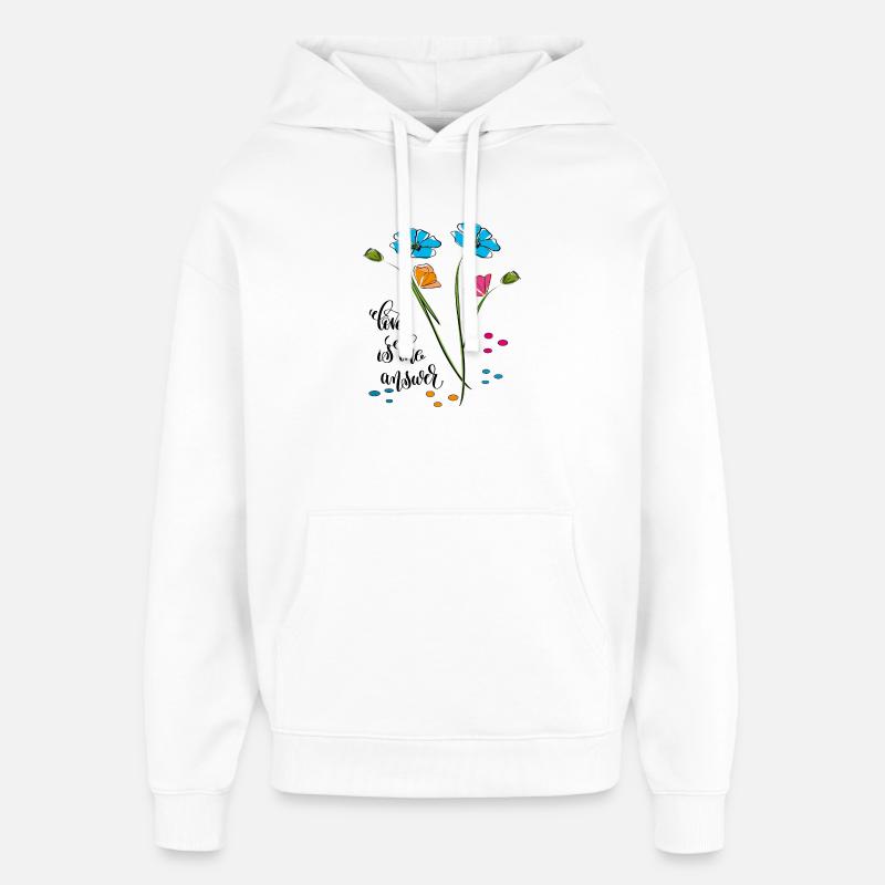 L’amour est la réponse, Liebe - Sweat à capuche unisexe Stanley/Stella Oversized - blanc